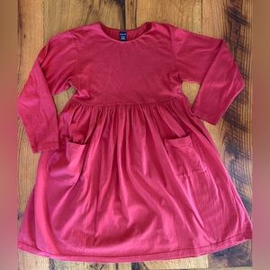 Lands’ End Super Soft Cotton Dress in Apple Red with Pockets, Size Large